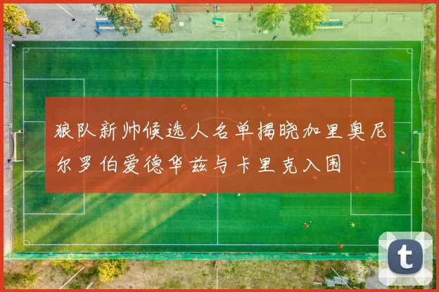 狼队新帅候选人名单揭晓加里奥尼尔罗伯爱德华兹与卡里克入围
